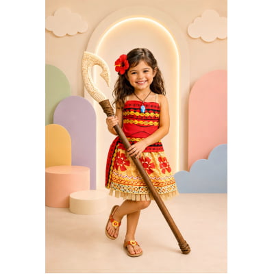 Fantasia Infantil Moana Com Colar e Cinto Faixa Festas Fantasia Infantil Moana Com Colar e Cinto Faixa Festas