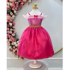 Fantasia Infantil Princesa Aurora Luxo Festas