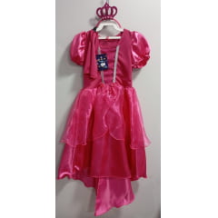 Fantasia Infantil Princesa Aurora Pink Tiara e Luva