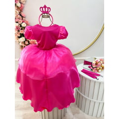 Fantasia Infantil Princesa Aurora Pink Tiara e Luva