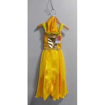 Fantasia Infantil Princesa Bela e a Fera Aurora Com Luvas