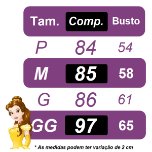 Fantasia Infantil Princesa Bela e a Fera C/ Luvas Festas