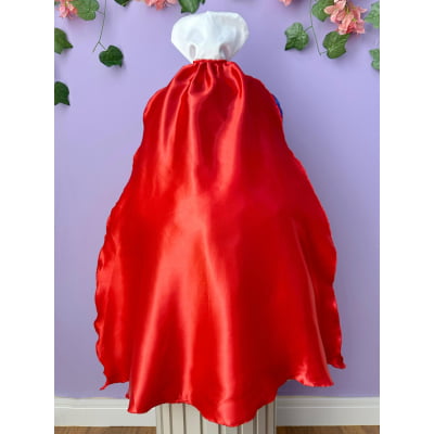 Fantasia Infantil Princesa Branca de Neve Longo Com Capa