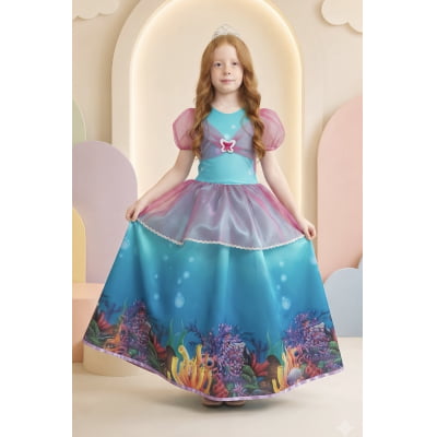 Fantasia Infantil Princesa Pequena Sereia Ariel Festas Fantasia Infantil Princesa Pequena Sereia Ariel Festas