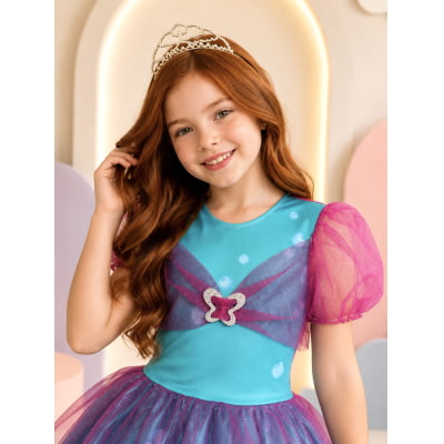 Fantasia Infantil Princesa Pequena Sereia Ariel Festas