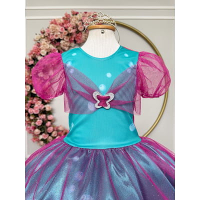 Fantasia Infantil Princesa Pequena Sereia Ariel Festas