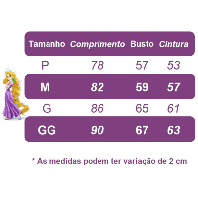 Fantasia Infantil Princesa Rapunzel Lilás Luxo Glitter