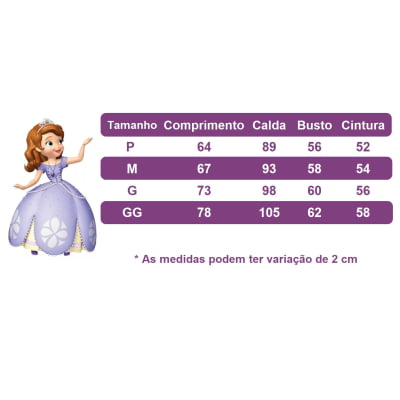 Fantasia Infantil Princesa Sofia com Tiara e Luva