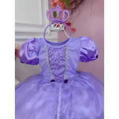 Fantasia Infantil Princesa Sofia com Tiara e Luva Festa