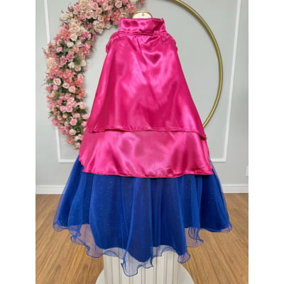 Fantasia Infantil Princesas Anna Frozen C/ Capa Festas Luxo