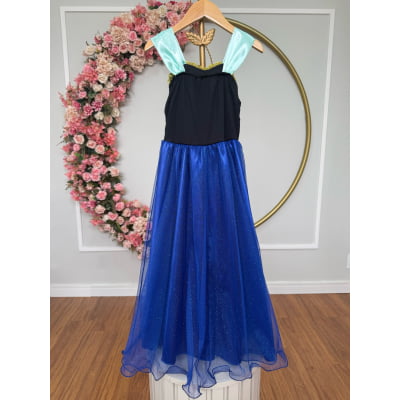 Fantasia Infantil Princesas Anna Frozen C/ Capa Festas Luxo