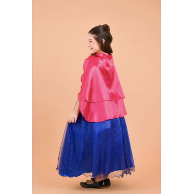 Fantasia Infantil Princesas Anna Frozen C/ Capa Luxo Festas