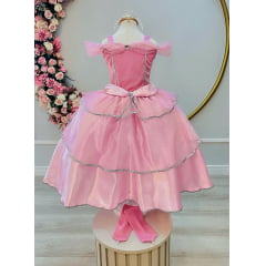 Fantasia Infantil Princesas Bela Adormecida C/ Luvas Festas
