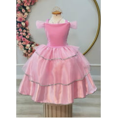 Fantasia Infantil Princesas Bela Adormecida C/ Luvas Festas