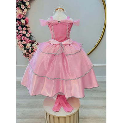 Fantasia Infantil Princesas Bela Adormecida C/ Luvas Festas Fantasia Infantil Princesas Bela Adormecida C/ Luvas Festas