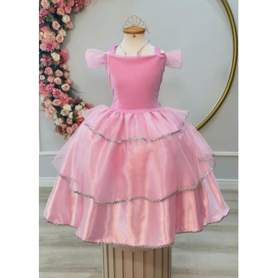 Fantasia Infantil Princesas Bela Adormecida C/ Luvas Festas