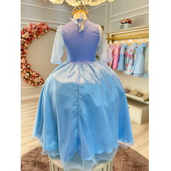 Fantasia Infantil Princesas Elsa Frozen Com Capa Festas Luxo