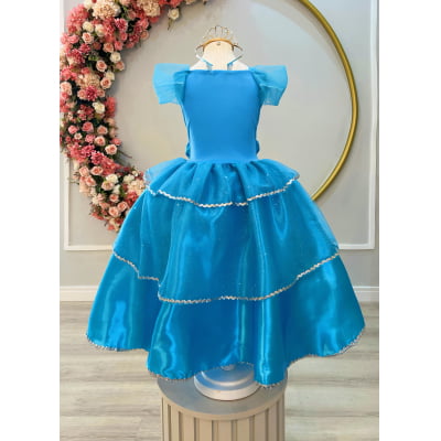 Fantasia Infantil Princesas Frozen Anna Elsa C/ Luvas Festas