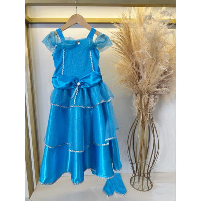 Fantasia Infantil Princesas Frozen Anna Elsa C/ Luvas Festas