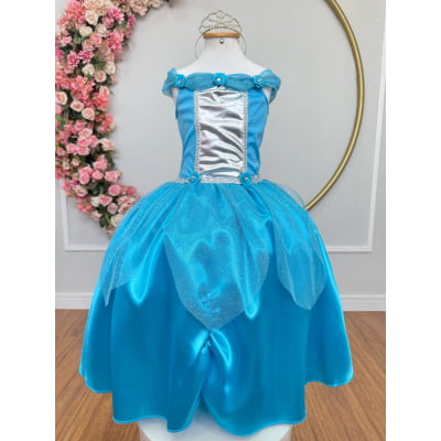 Fantasia Infantil Princesas Frozen e Cinderela Com Luvas