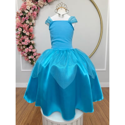 Fantasia Infantil Princesas Frozen e Cinderela Com Luvas