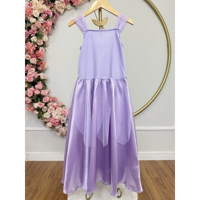 Fantasia Infantil Princesas Sofia e Rapunzel Com Luvas