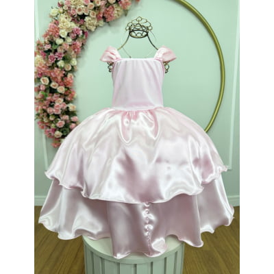Fantasia Infantil Rosa Princesas Aurora Bela
