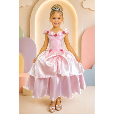 Fantasia Infantil Rosa Princesas Aurora Bela Fantasia Infantil Rosa Princesas Aurora Bela