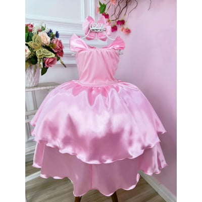 Fantasia Infantil Rosa Princesas Bela Adormecida e Aurora