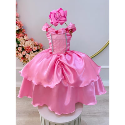 Fantasia Infantil Rosa Princesas Bela Adormecida e Aurora