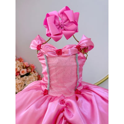 Fantasia Infantil Rosa Princesas Bela Adormecida e Aurora