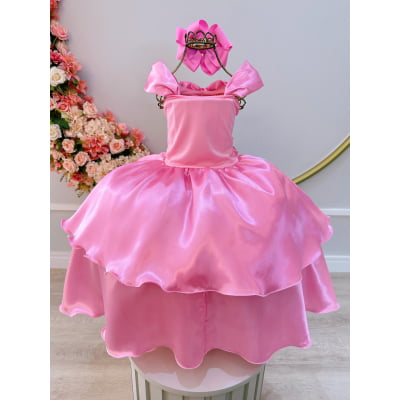 Fantasia Infantil Rosa Princesas Bela Adormecida e Aurora
