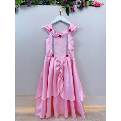 Fantasia Infantil Rosa Princesas Bela Adormecida e Aurora
