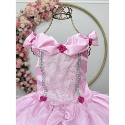 Fantasia Infantil Rosa Princesas Bela Adormecida e Aurora