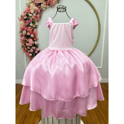 Fantasia Infantil Rosa Princesas Bela Adormecida e Aurora