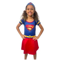 Fantasia Infantil Supergirl Com Tiara Festas