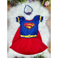 Fantasia Infantil Supergirl Com Tiara Festas