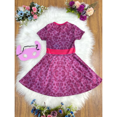 Fantasia Infantil Temática da Angel Stitch Lilo Pink C/ Máscara
