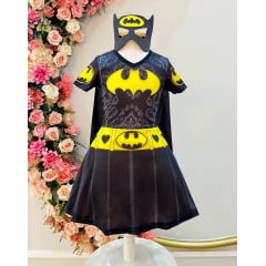 Fantasia Infantil Temática da Batgirl Com Máscara Festas