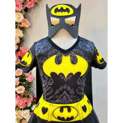 Fantasia Infantil Temática da Batgirl Com Máscara Festas