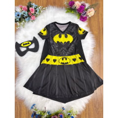 Fantasia Infantil Temática da Batgirl Com Máscara Festas