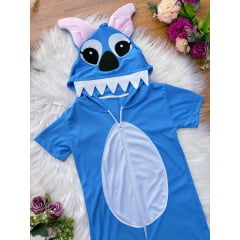 Fantasia Infantil Temático do Stitch Angel Lilo Azul