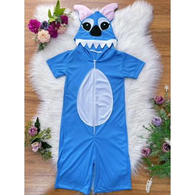 Fantasia Infantil Temático do Stitch Angel Lilo Azul