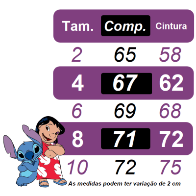 Fantasia Infantil Temático do Stitch Angel Lilo Azul