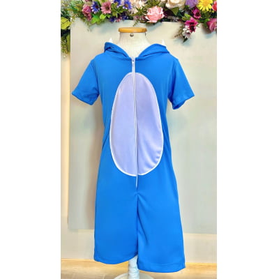 Fantasia Infantil Temático do Stitch Angel Lilo Azul