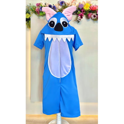 Fantasia Infantil Temático do Stitch Angel Lilo Azul