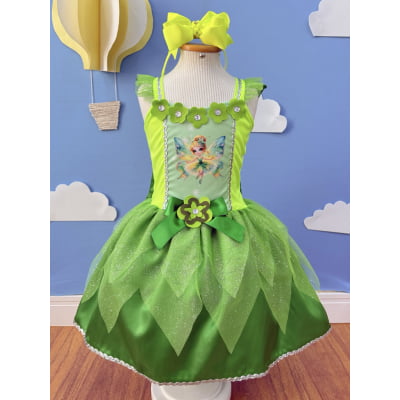 Fantasia Infantil Verde Fada Encantada Festas