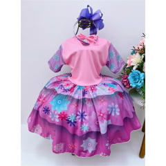 Fantasia vestido Infantil Isabela Encanto Lilás Florido