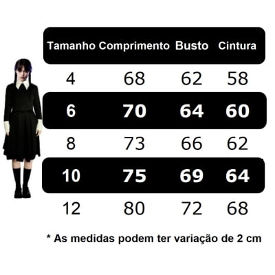 Fantasia Wandinha Infantil Preto Com Babados Luxo