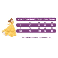 Kit Princesa Fantasia Bela e a Fera Amarelo com Tiara e Luva